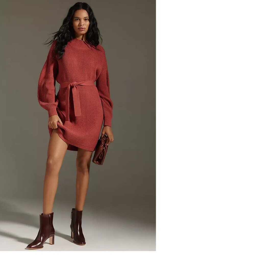 Anthropologie Rust Mini Dress